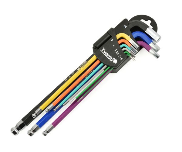 Dlouhé imbusové klíče barevné 1,5-10mm 9 ks