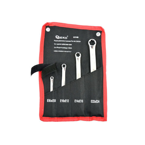 Leštěné očkové klíče Torx 4 ks. E6-E24